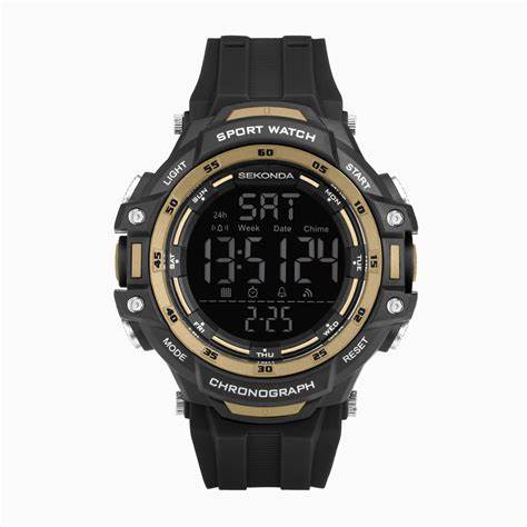 Sekonda Black & Gold Digital Watch