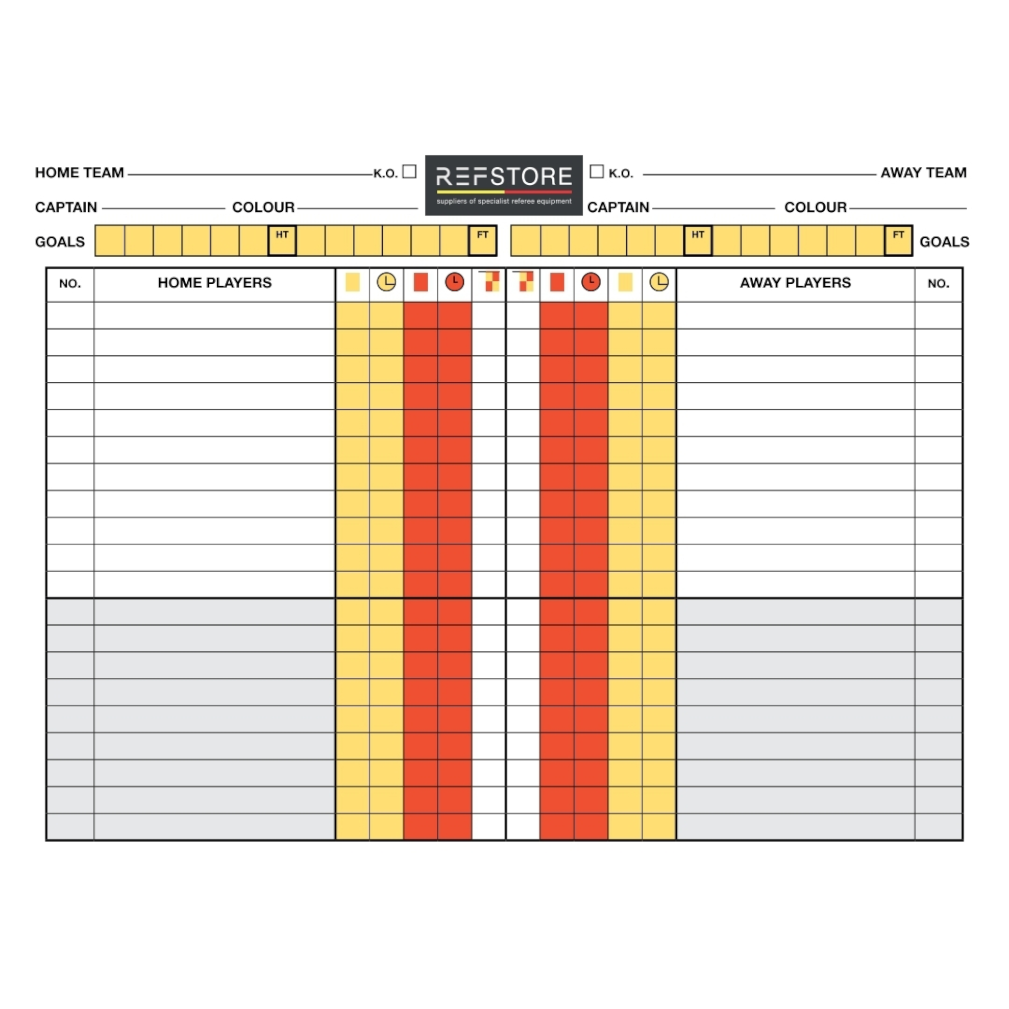 RefStore Match Coloured Pad – 50 Sheet Referee Notepad – REFSTORE