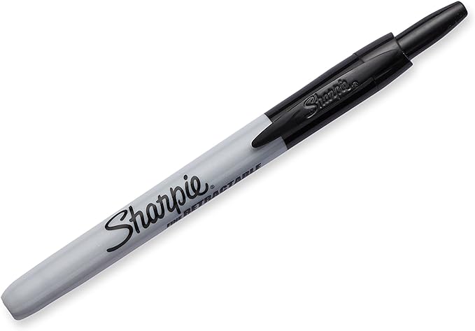 Sharpie Retractable Permanent Markers Black Fine