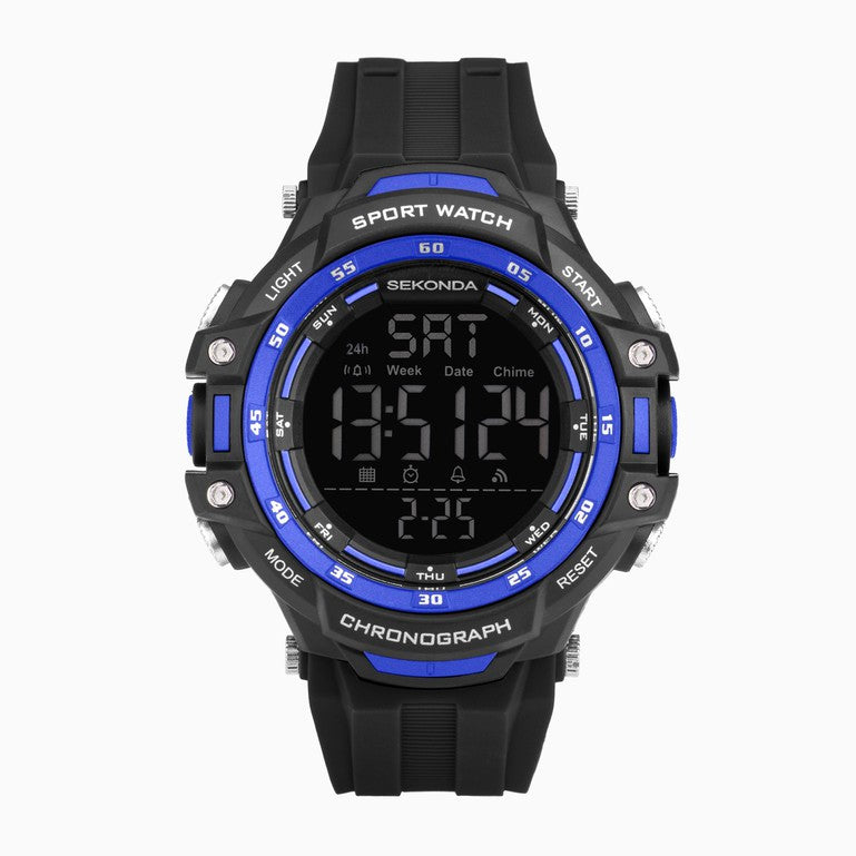 Sekonda Black & Blue Digital Watch